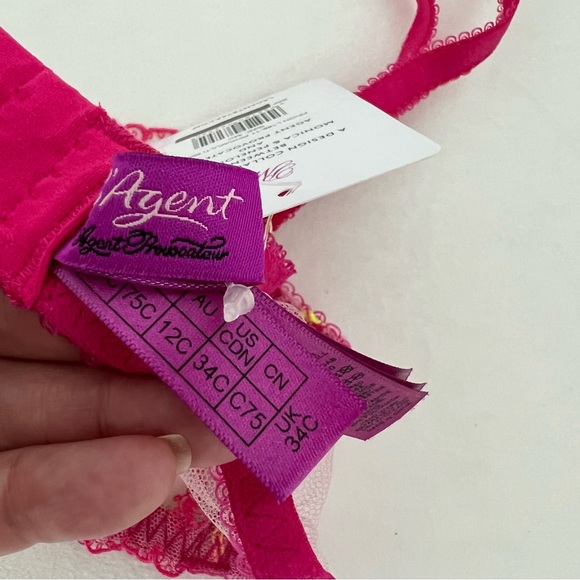 Agent Provocateur Lace Mesh Satin Trim Bra 34C - Picture 3 of 7